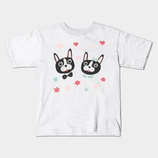 Boston Terrier Pair Kids T-Shirt